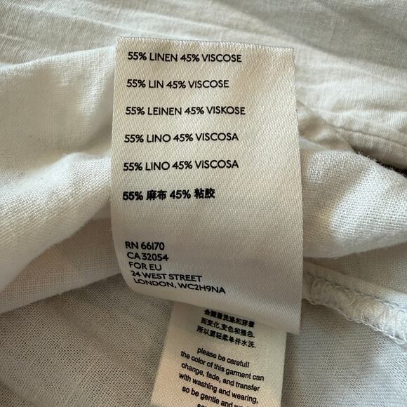 Pilcro by Anthropologie Linen Top Women's XL Button Down Cream Neutral Flowy Lux - Picture 10 of 13